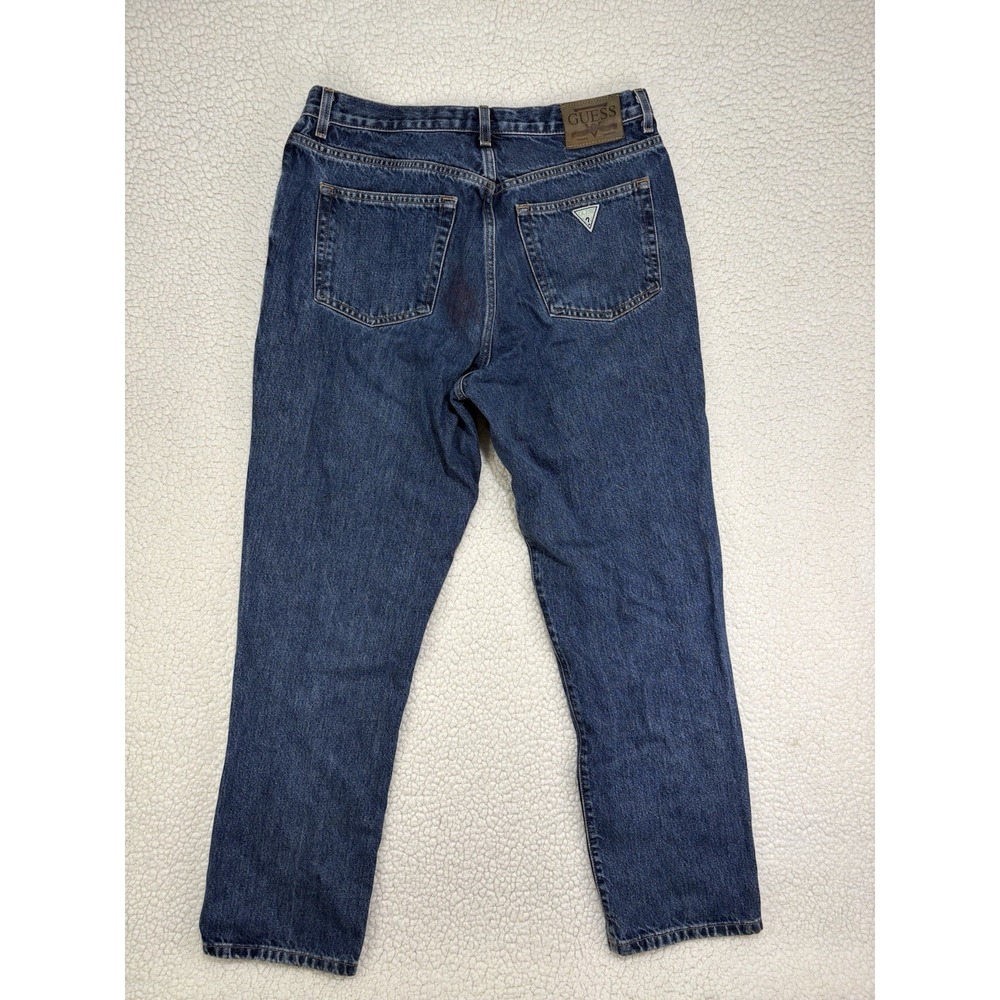 Guess Jeans Vintage 90s‎ Classic Fit 001 Straight Leg Mens 34 Logo Dark Denim